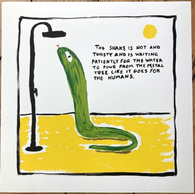 ''Thirsty Snake'' limited edition screenprint by Steve Xoh